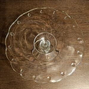 Vintage Indiana Glass Co Clear Glass TEARDROP Cake Stand 10 3/4" Perfect